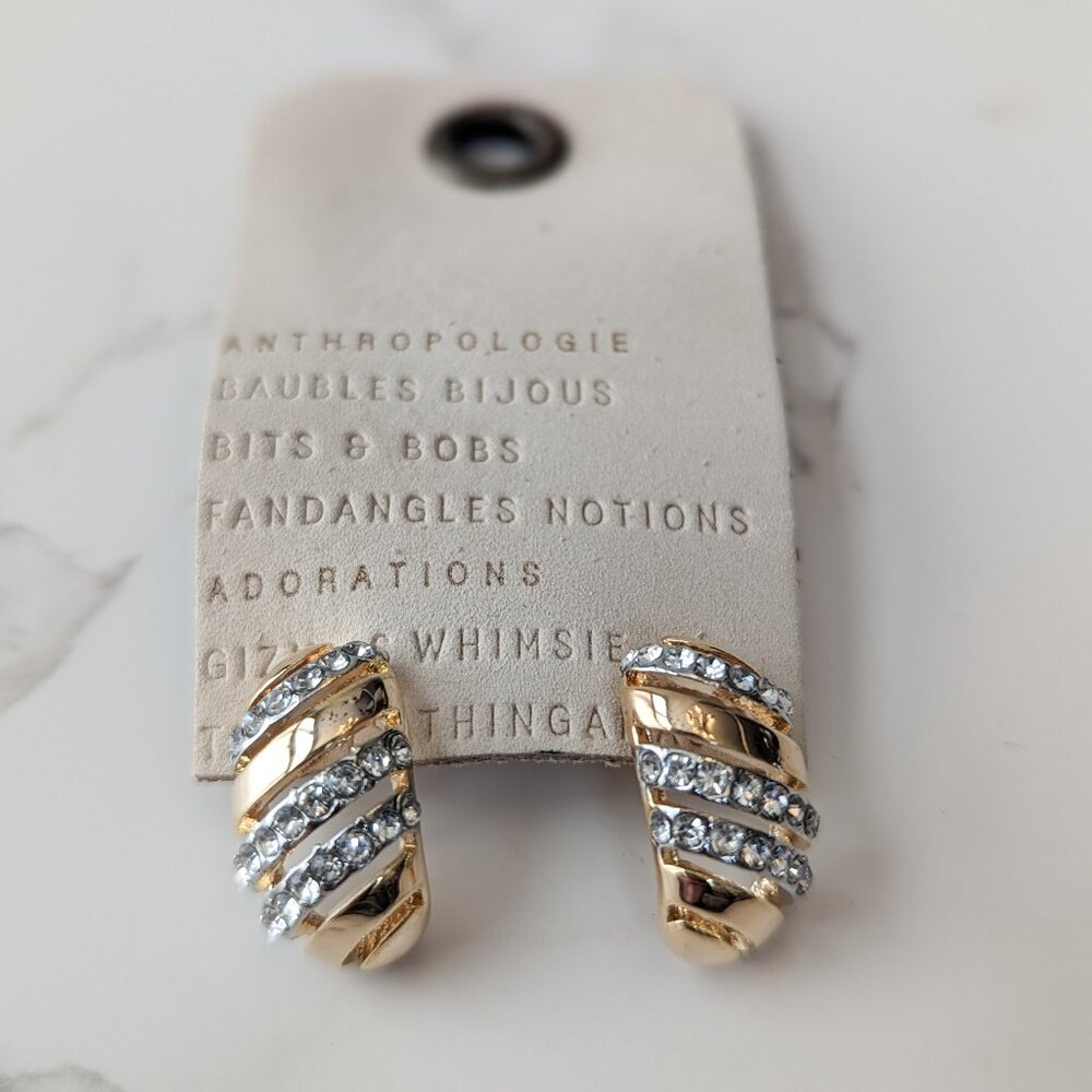 Anthropologie The Restored Vintage Collection: Pavé Striped Earrings